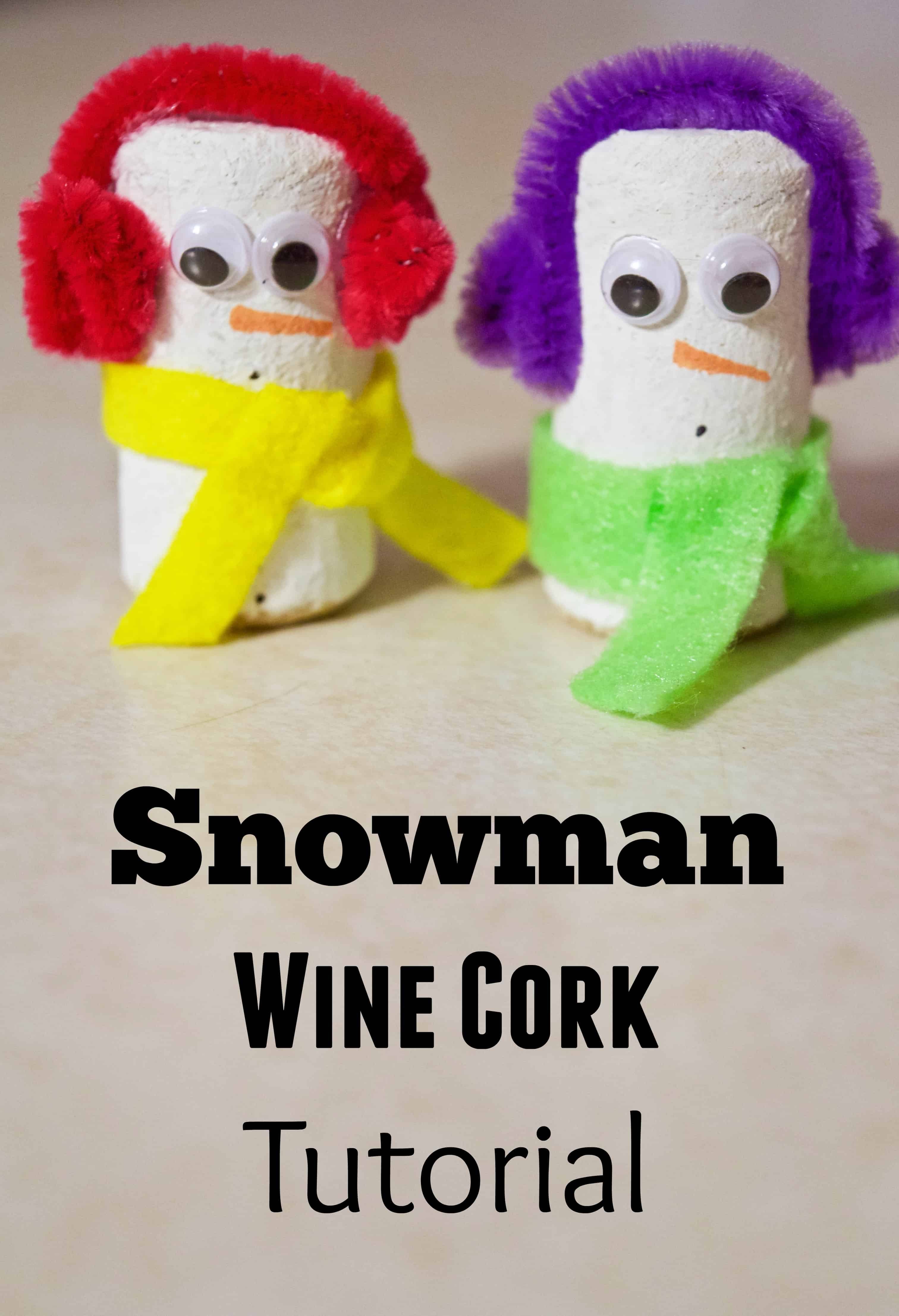 Make Your Own Snowman Wine Cork Winter Craft Tutorial