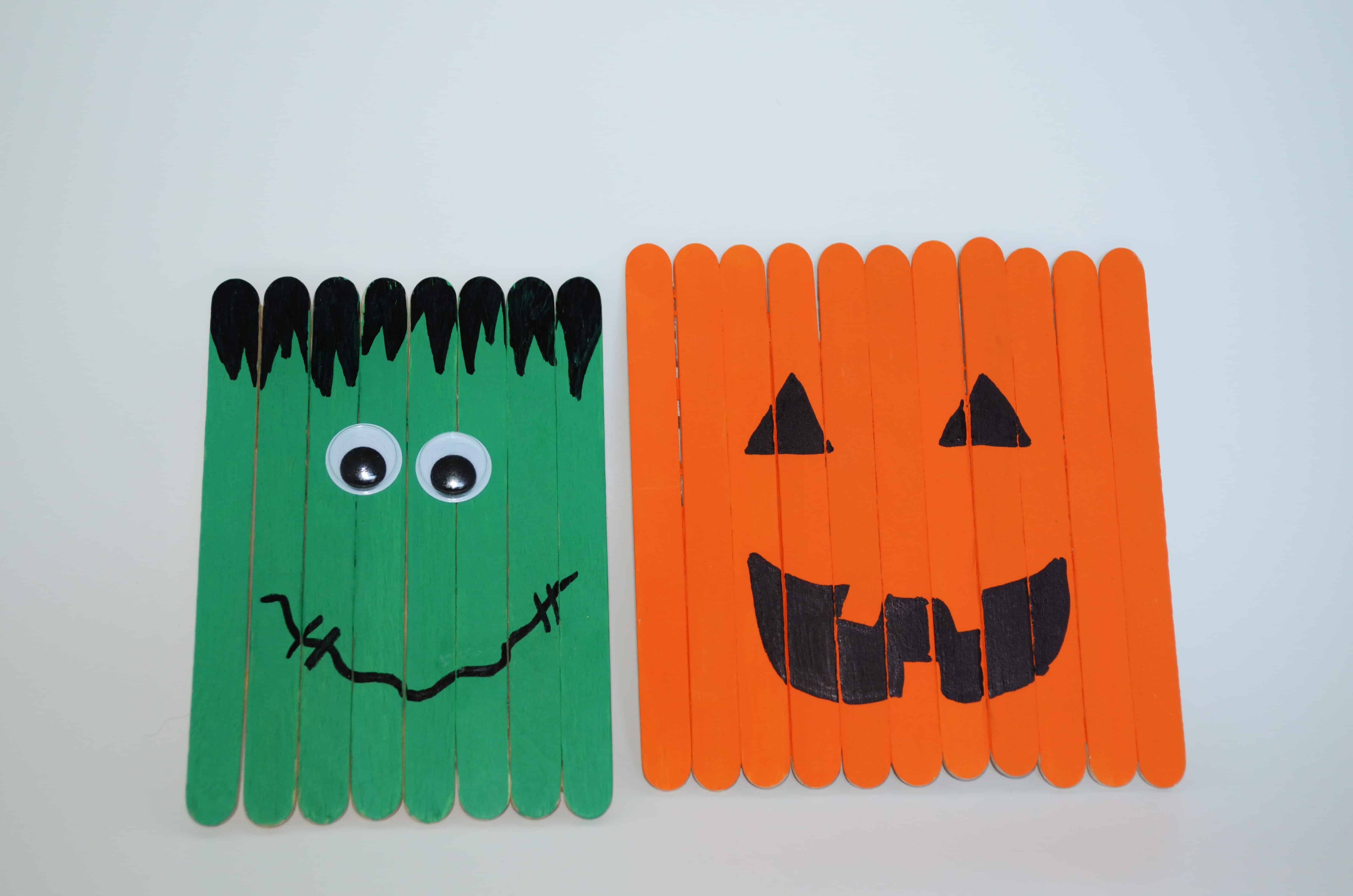Halloween Decor Kid's Popsicle Stick Crafts - Surviving A Teacher's Salary