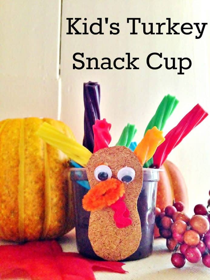 Kid's Turkey Thanksgiving Snack Cup Idea