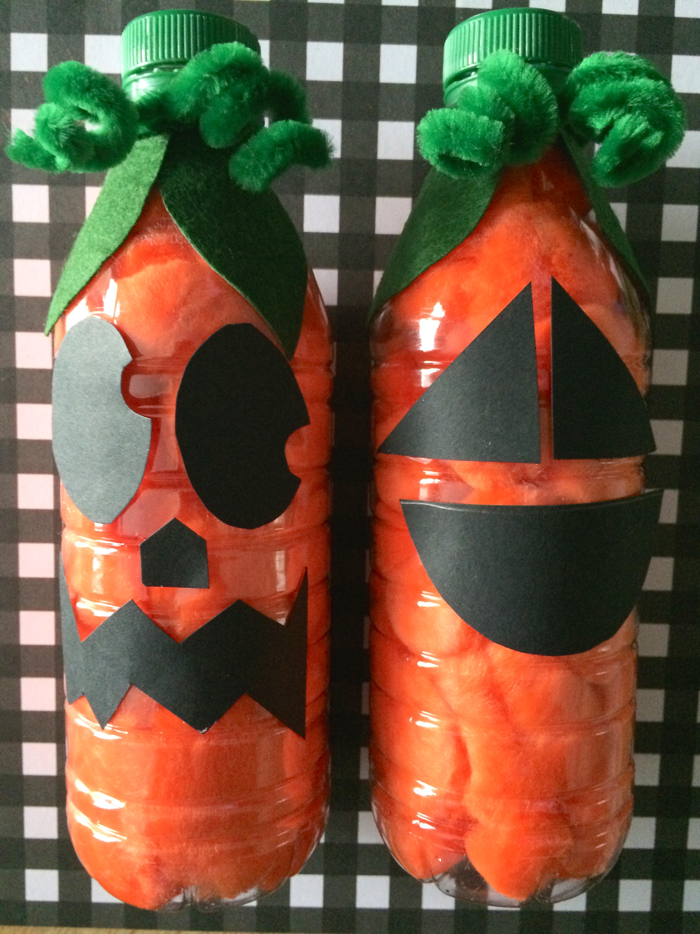 No Mess Halloween Preschool Craft Pumpkin Recycled Bottles