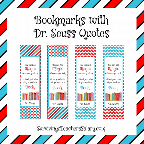 Dr. Seuss Printable READING Log, Bookmarks, and Award...