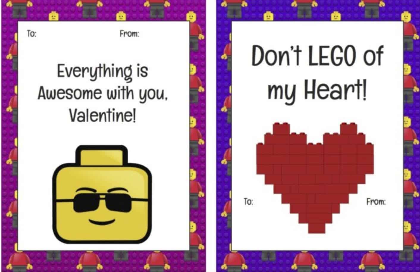 Printable LEGO Valentine s Day Cards For Little STEM Builders