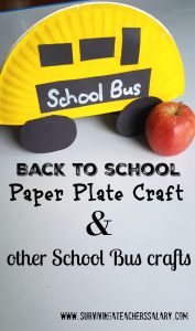 Back to School Bus Paper Plate Craft for Kids