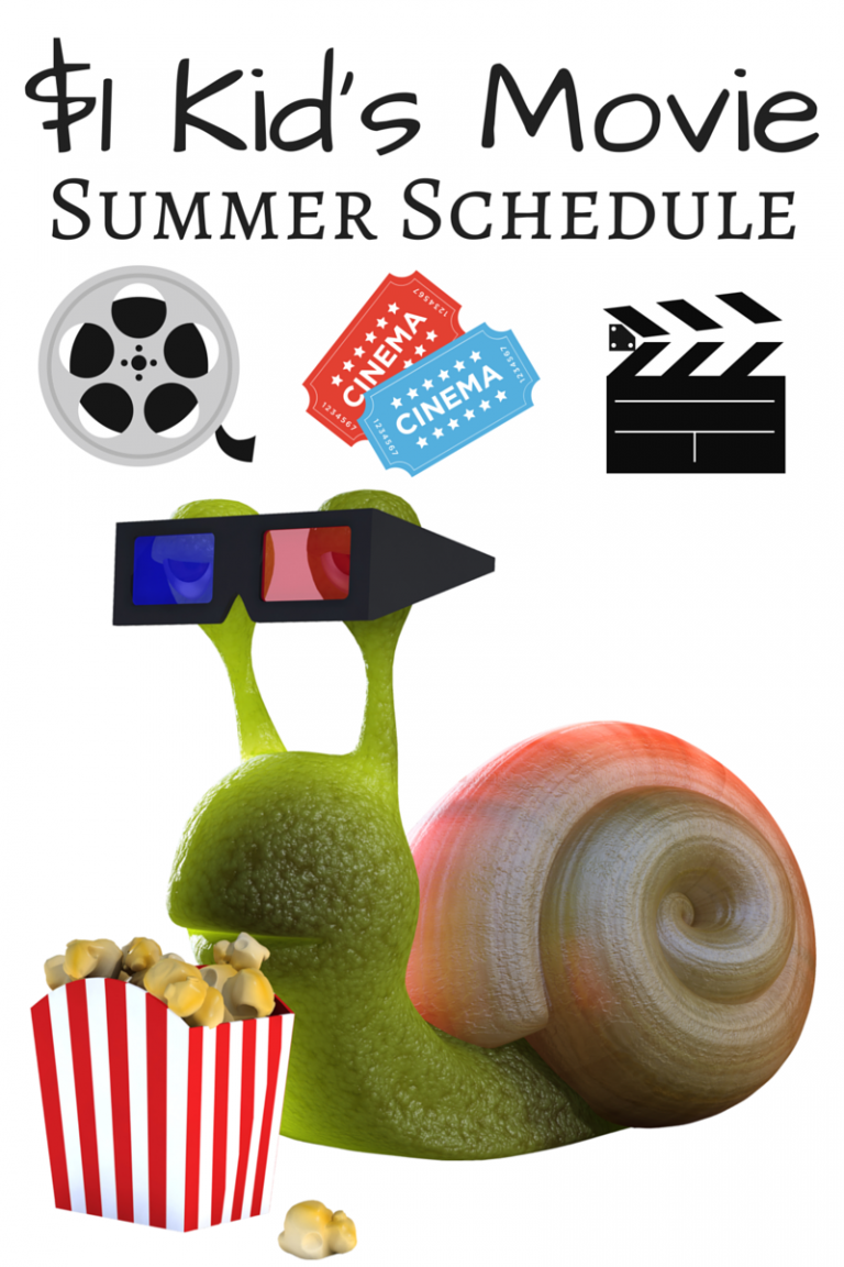 Cinemark & Regal Summer Kid's 1 Movie Schedule for 2017