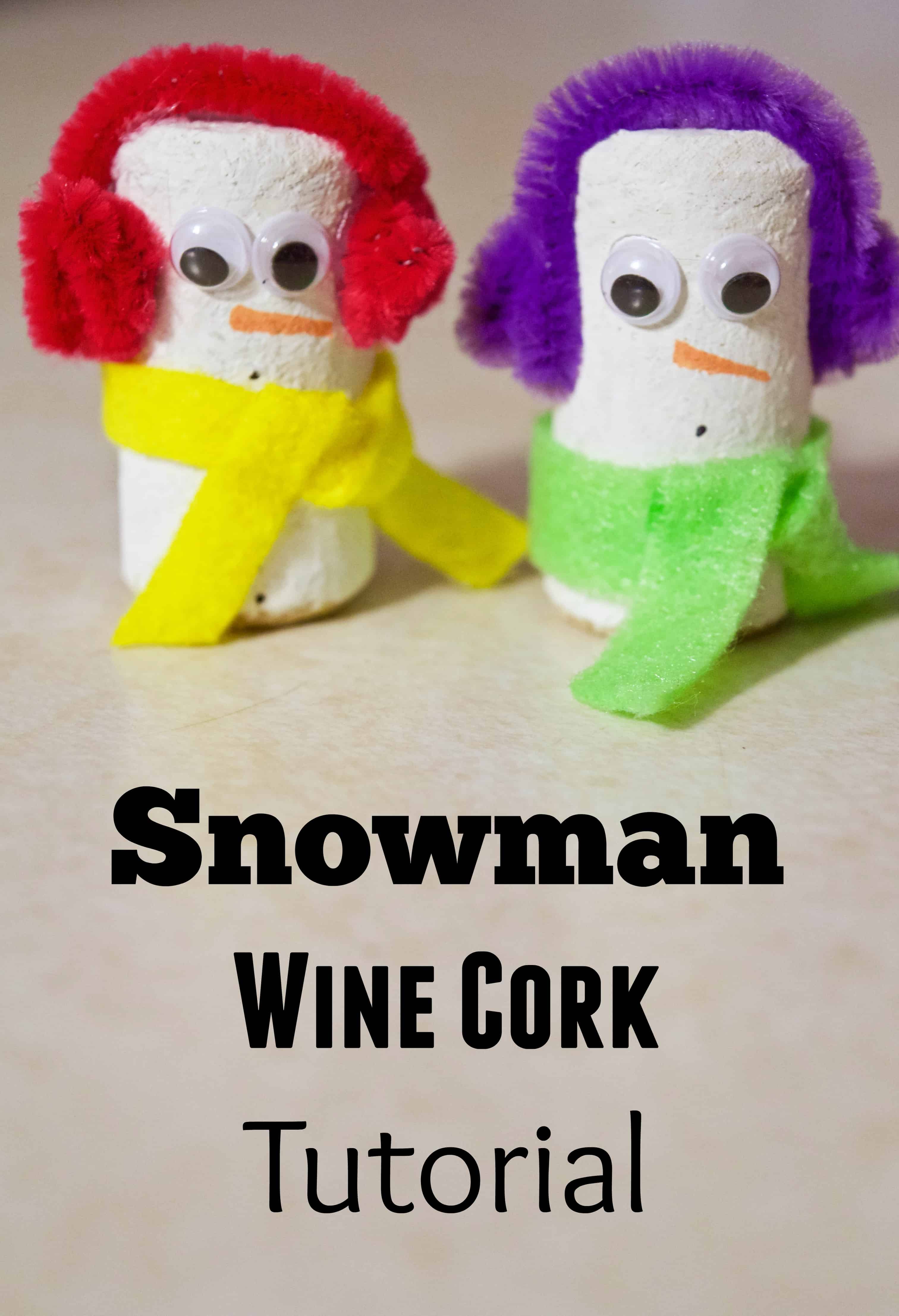 DIY Wine Cork Snowman Crafts