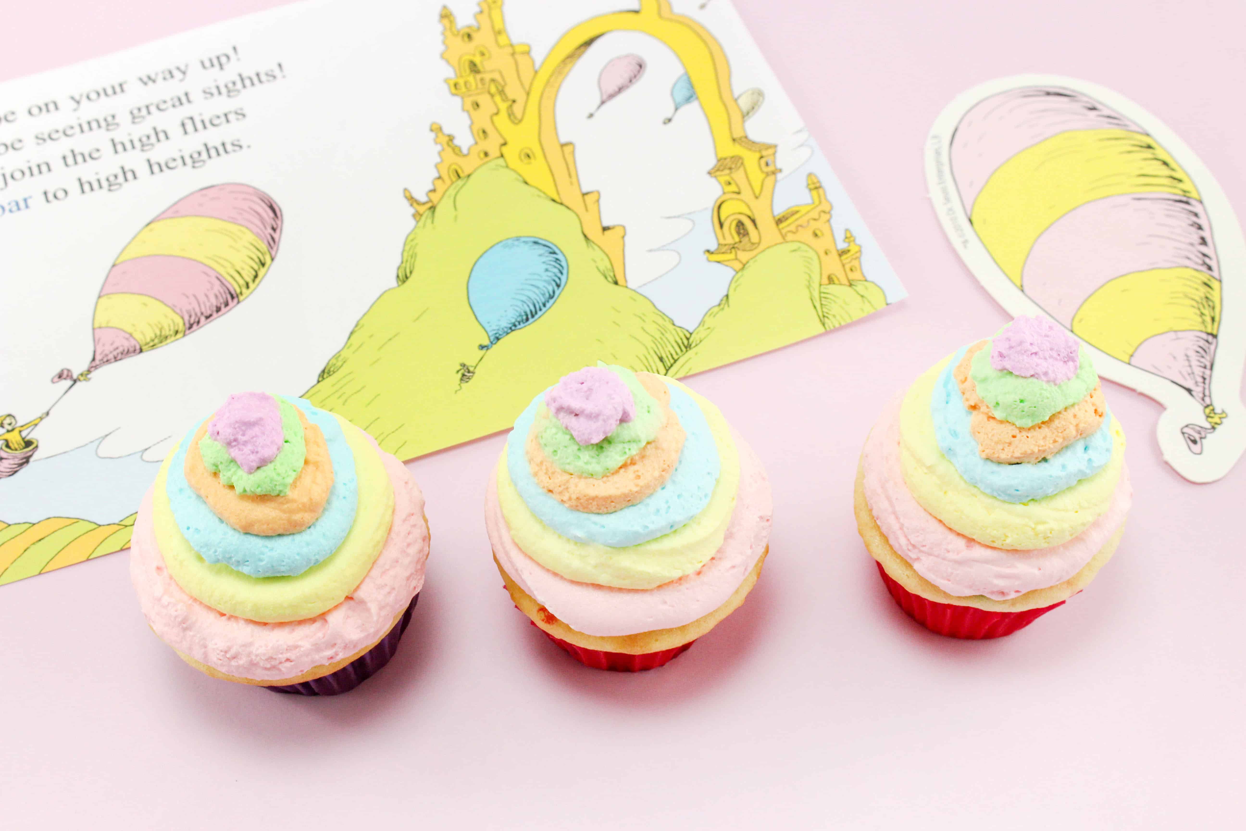 three Oh the Places You'll Go Cupcakes Dr. Seuss Recipe