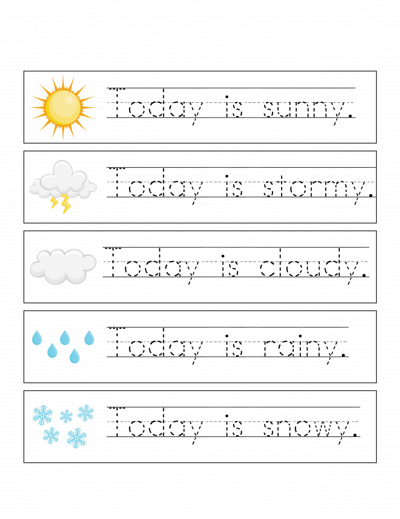 record the weather writing practice weather match game printables