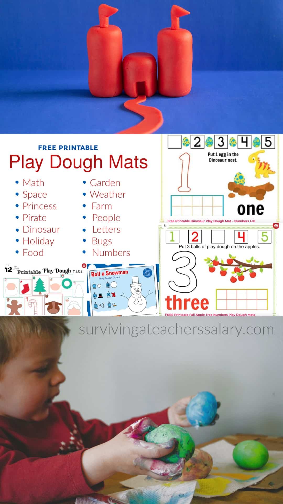 FREE Printable Play Dough Mats for Preschool Sensory Play