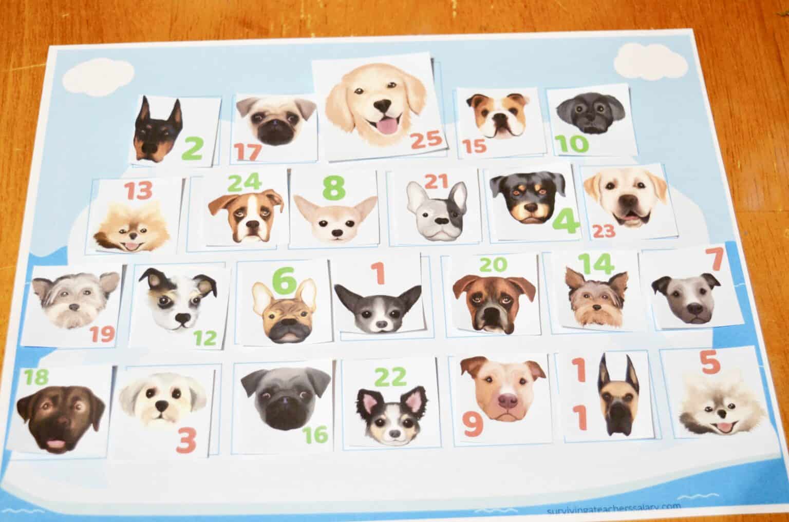 Free Printable Dog Advent Calendar Holiday Countdown